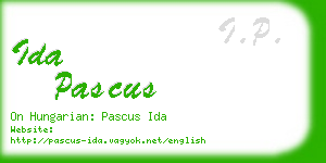 ida pascus business card